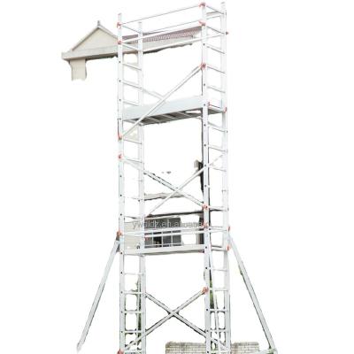 China Ladders Aluminum 5.6m Scaffolding Working Platform Telescopic Ladder With Wheels for sale