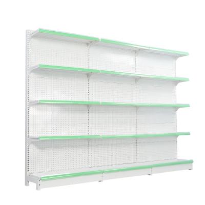 China Double-sided Drugstore pharmacy display stand medical shop racks shelves with end shelves for sale