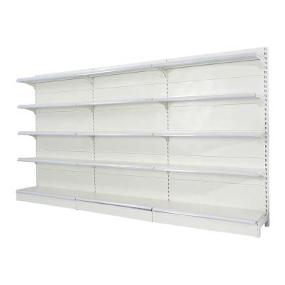 China Double-sided Factory Supplier Wholesale Supermarket Standing Shelf Display Racks Gondola CE Certificate Double-sided Metallic Light Duty for sale