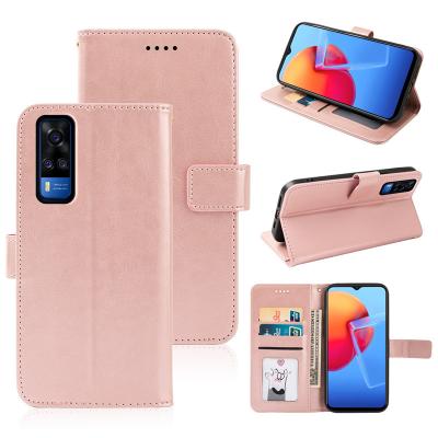 China Anti-drop pro S5 S6 S7e S9 S9e S10 U1 U3 U3X U10 U20 Magnetic Card Slots Kickstand Phone Cover Flip Leather Case For Vivo V21e V21 V9 S1 for sale