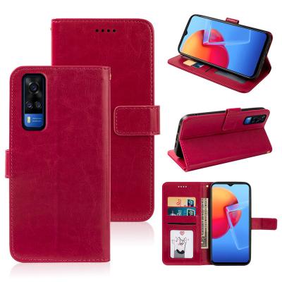 China Anti-fall Flip Leather Wallet Cases For Vivo Y53s Y72 Y91c Y91 Y90 Y95 Y93s Y93 Lite Y89 Y85 Y83 pro with Kickstand Card Slots Cover Case for sale