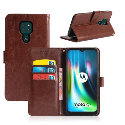 China PU Leather+TPU Crazy Horse Leather Phone Case Red/Black/Brown Colors For Motorola G9 Game for sale