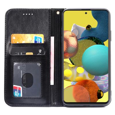 China Full Original Brand Flip Phone Bags For Samsung Galaxy A51 5G Leather Business Wallet Protective Cover Case for sale