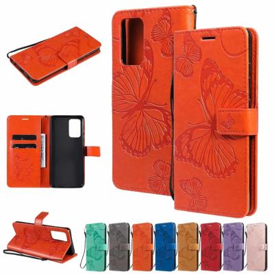 China Anti-fall Emboss Butterfly Protective Shell Flip Wallet Case Cover For Samsung A12 A22 M32 M12 Note10 S21 Plus Ultra for sale