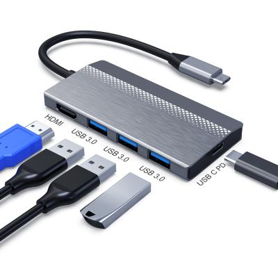 China Electronic Devices ZOMY USB3.1 USB-C Male to 2xUSB3.0 2xUSB3.0 RJ45 USB-C Female Female High-Speed ​​Card Reader Dispenser Hub for sale