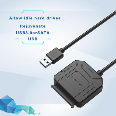 China Plastic USB3 To SATA III Cable 2.5 Inch SATA To USB-C 3.0 Adapter 22 Pin 7+15 HDD SSD Cord Support UASP (2.5/3.5 SATA To USB) for sale