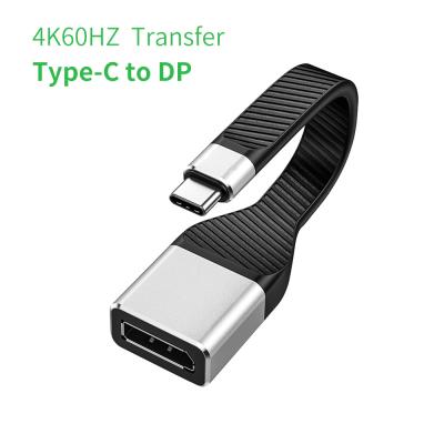 China Mobile phone laptop connected to TV/projector 4KHD flat band hardware 13.7cm type C to DP flexible adapter for sale