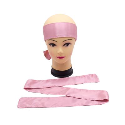 China Private Label Silk Headband Hair Wrap Satin Edge Scarf Main Material Girls Friendly With Logo Custom Made for sale