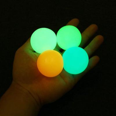 China Best Selling 4.5cm Squeezable Wall Ball Luminescent Sticky Toys For Kids for sale