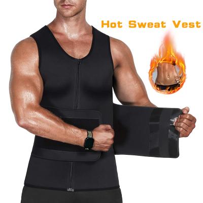 China 2021 Custom Logo Men Neoprene Waist Belt Sauna Suit Zipper Adjustable Single Waist Training Vest Antibacterial for sale