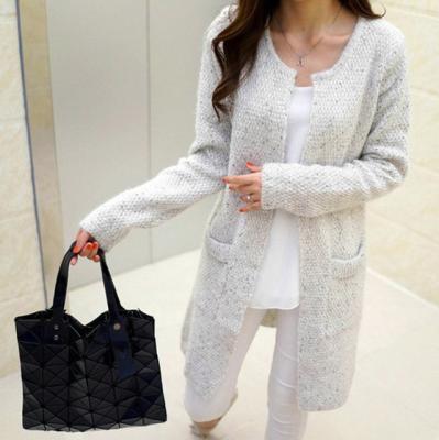 China Breathable Feminine Women's Knitted Long Sweater Jacket Tops Autumn Long Sleeve Crochet Spring Cardigan for sale