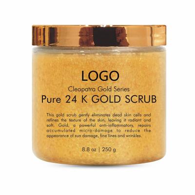 China Exfoliator BEST private label 24K gold scrub for face and body for sale