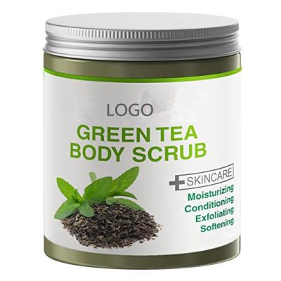 China Exfoliator Private Label Organic Green Tea Whitening Body Scrub for sale