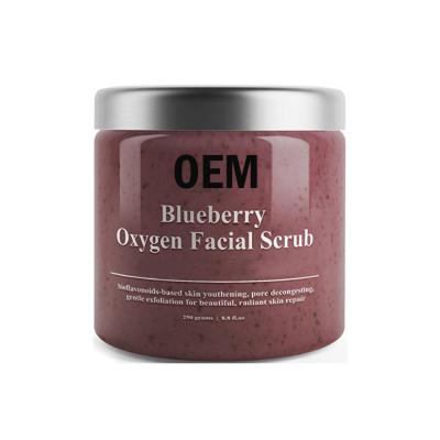 China Exfoliator Private Label Skin Gel Blueberry Oxygen Facial Scrub for sale