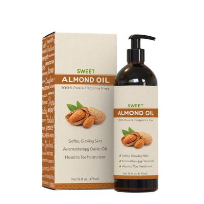 China Best Private Label Skin Massage Oil 100% Pure Organic Almond Oil Anti Aging for sale