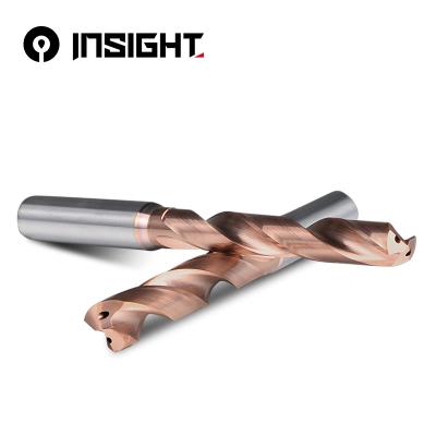 China Metal Drilling 5XD Tungsten Carbide Drill High Hardness 2 Spline Coolant Twist Internal Drill Bits For CNC Metal Drilling for sale