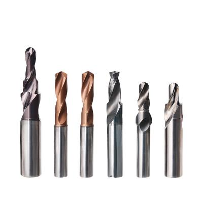 China Non Ferrous Metal OEM Solid Carbide Step Drills TiAlN TiSiN Coating Coolant Tungsten Drill Bits For CNC Steel Hole Drilling Customized Tools for sale