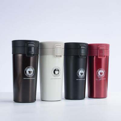 China Viable Unique Design Stainless Steel Heat Insulation Bounce Lid Portable Coffee Mug for sale