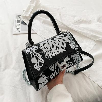 China Hot Selling Insti Fashion Graffiti Handbag Colorful Art Printed Princess Purses Fashion Women Bag for sale