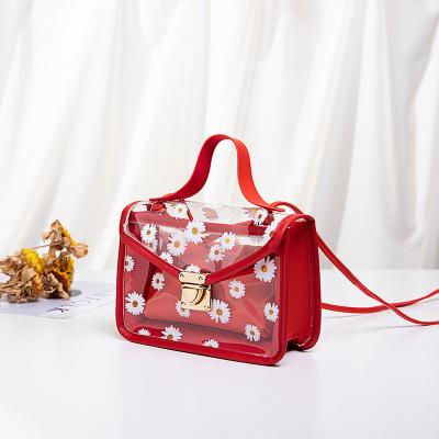 China 2021 Hot Selling Fashion PVC Jelly Tote Bag Daisy Handbag Designer Brand Small Handbags For Women for sale