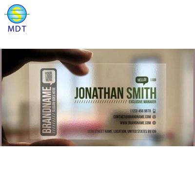 China MDT Business Card A Customized Transparent Card Plastic Business Card for sale