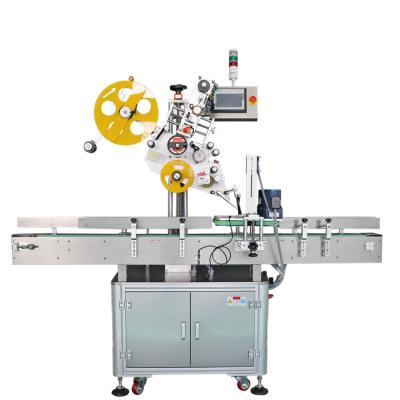 China Automatic Skilt Barcode Beverage Plastic Package Box Top Side Labeling Machine for sale