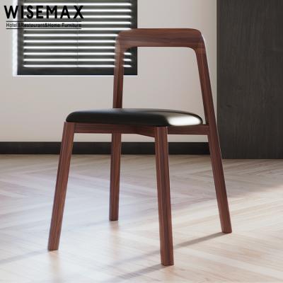 China WISEMAX FURNITURE factory direct sale canteen restaurant hotel bar club upholstery nordic elegant leather chair for sale