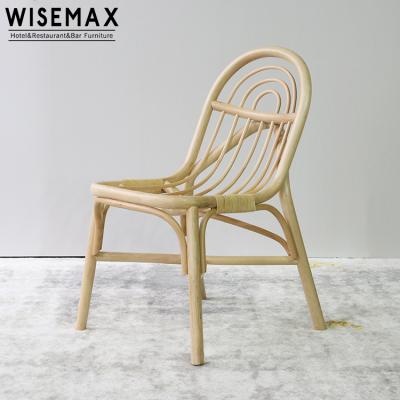 China WISEMAX Antique Wholesale Rattan FURNITURE Natural Cane Rattan Chair With Cushion Hotel Lounge Chair Canvas Dining for sale