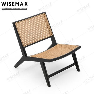 China WISEMAX FURNITURE contemporary simple style wooden chairs living room furniture black ash wood wooden garden lounge chair for sale