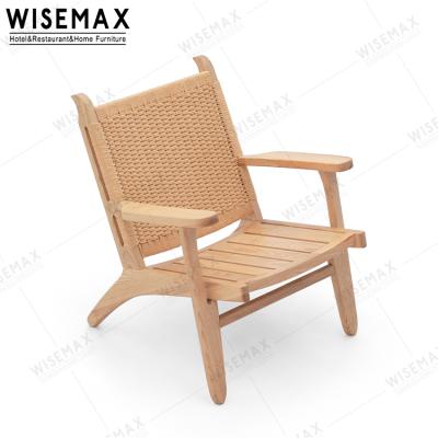 China WISEMAX FURNITURE Wholesale Furniture Living Room Nordic Wooden Home Living Room Armchair Wood Backrest Chair for sale