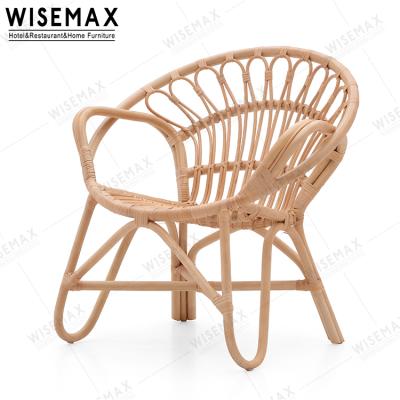 China WISEMAX CANE FURNITURE Indonesia Import Natural Rattan Chair Dining Leisure Chaise Lounge Wicker Cane Chair for sale