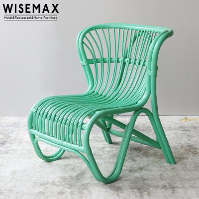 China New Design WISEMAX FURNITURE Balcony Leisure Rattan Wicker Armchair Cane Garden S Shape Natural Rocking Relax Chair for sale