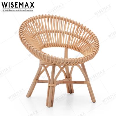 China WISEMAX Modern Furniture Natural Rattan Wicker Chair Furniture For Living Room Leisure Cane Chair for sale