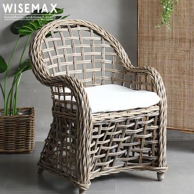 China WISEMAX FURNITURE classic and modern outdoor natural rattan leisure chair classic chair for cafe shop for sale