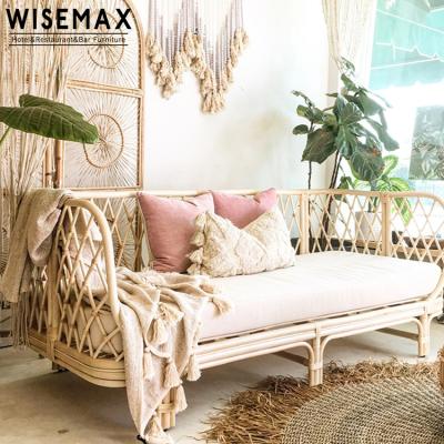 China WISEMAX FURNITURE rattan furniture rattan living room patio sofa chair nodic indoor convertible modern hot sale wicker sofa for sale