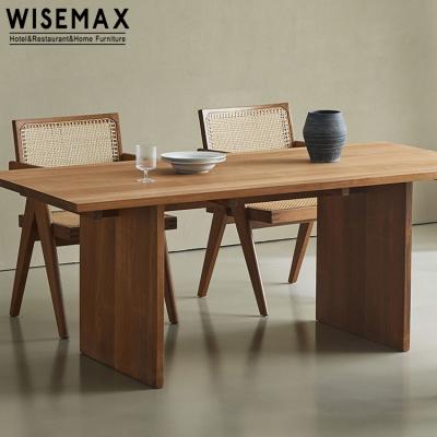 China WISEMAX FURNITURE Nordic High Quality Wooden Living Room Dining Set Customized Modern Indoor Dining Table for sale