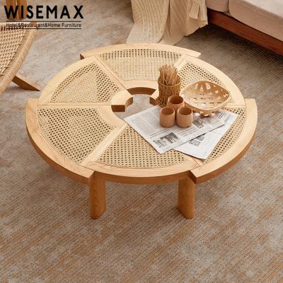 China FURNITURE Charlotte Perriand Six Segment Round Rattna Cane Mesh Wooden Rio Table from WISEMAX Nordics for sale