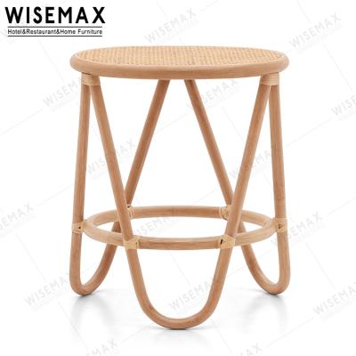 China WISEMAX FURNITURE unique design tea table living room wicker rattan coffee table with natural color for sale