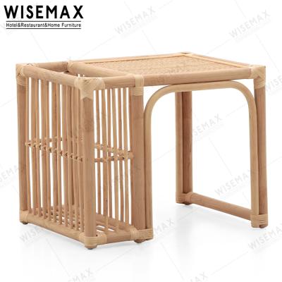 China WISEMAX Rattan MEUBLES Rattan Coffee Table Rattan Cafe Living Room Leisure Nordic Minimalist Tea Table for sale