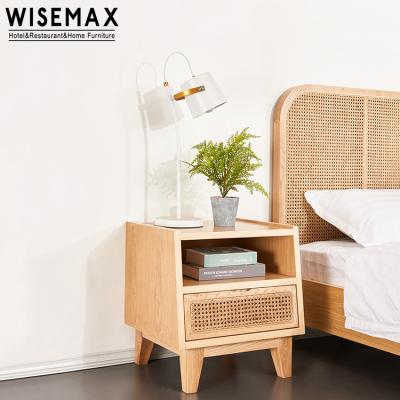 China WISEMAX FURNITURE Classic and Modern Modern Bedroom Furniture Hotel Apartment Side Table with Drawer Wood Bedside Table for sale