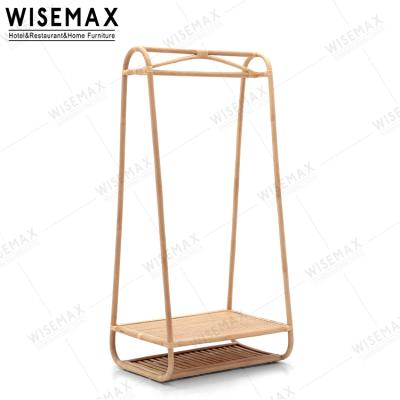 China WISEMAX MEUBLES Rattan Fabric Display Stand Single Rattan POS Shelf With Shoes Storage Rattan Cabinet for sale