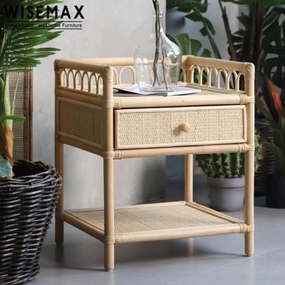 China WISEMAX FURNITURE Nordic Furniture Rattan Wood Simple Modern Wardrobe With Drawer And Shelf Useful Cabinet for sale