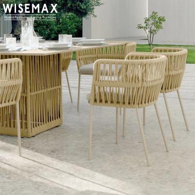 China WISEMAX Classic and Modern Nordic Outdoor Furniture FURNITURE Set Color Aluminum Garden Dining Optional Rope Weaving Dining Chair for sale