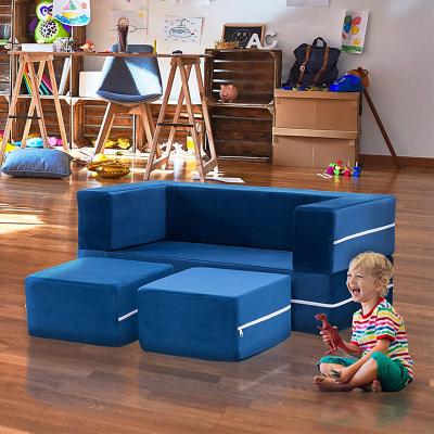 China Jumping Sofa Kids Friendly Playing Game Cushion (new design from others) 2021 4pcs/set micro adjustable suede fabric for kids play couch for sale