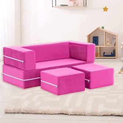 China (Size) 2021 Adjustable Colorful Custom Handmade Sewing Sofa 4 In 1 Modular Sofa Kit Multifunctional Kids Fun Cushion Floor Small Sofa Bed for sale