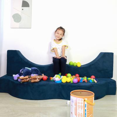 China Saien Modern Kids Play Floor Sofa Modular Play Couches With Washable Suede Mini Kids Sofa Cover for sale