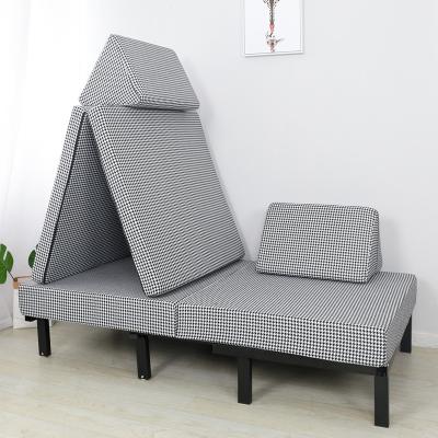 China Fast Delivery Modern 2022 New Designed 6pcs/set Sofa Set With Adjustable Metal Frame Sofa Feet Houndstooth Sofa Cover Kids Play Couch for sale