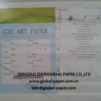 China China manufactory C2S layer anticurvature brillo de papel and matte boring package with high quality for sale