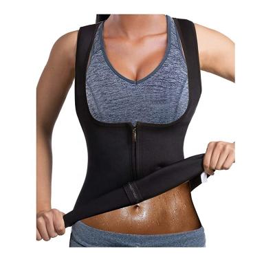 China Durable Slim Corset Neoprene Sauna Tank Top Zipper Weight Loss Body Shaper Shirt Women Waist Trainer Vest for sale