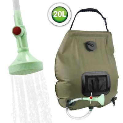 China Durable Hot Outdoor Gathering Sun Heat Portable Amazon Camping 20L Shower Bath Water Bag for sale